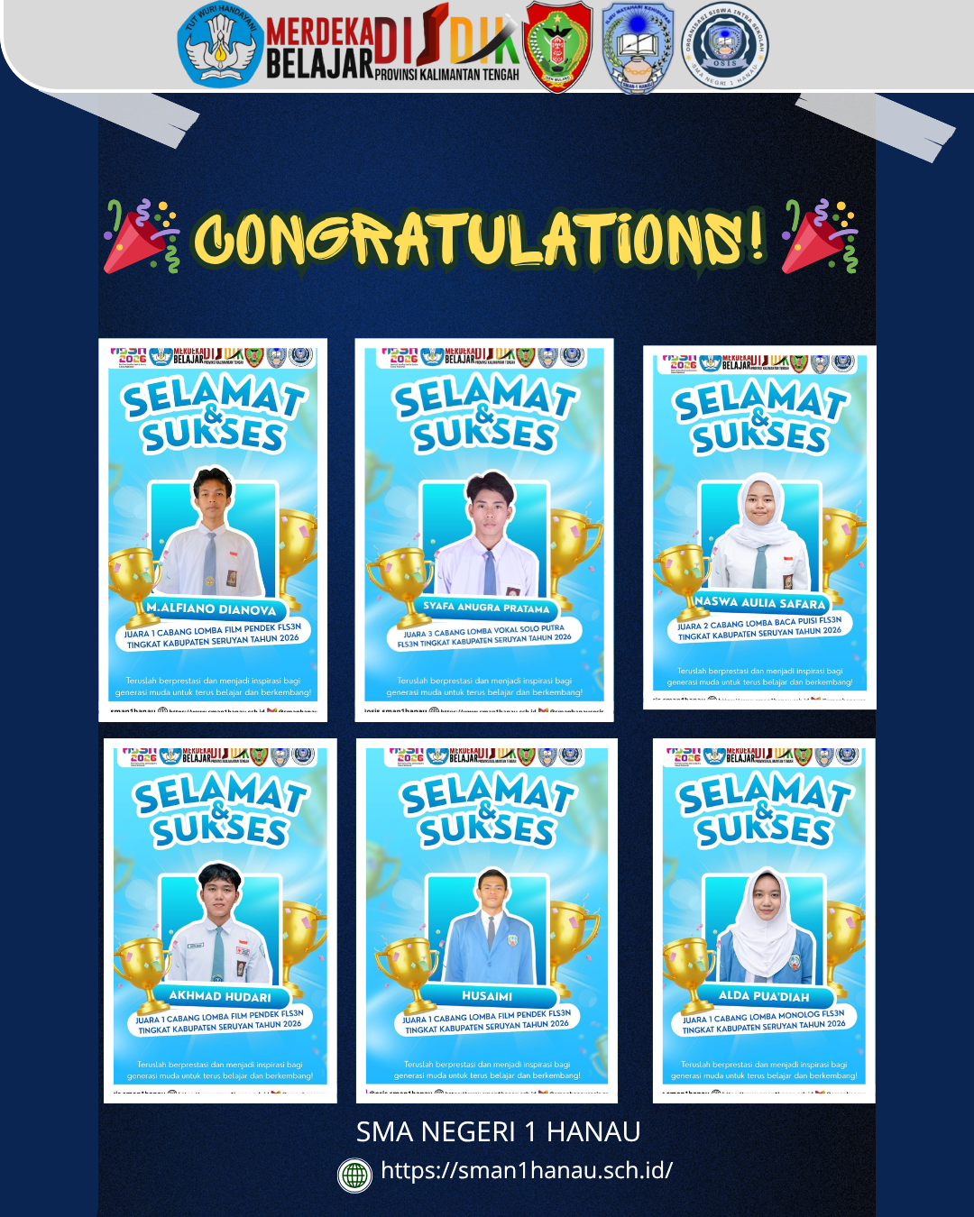 SMAN 1 HANAU TAMPIL GEMILANG, BORONG PRESTASI DI AJANG FLS3N KABUPATEN SERUYAN 2026